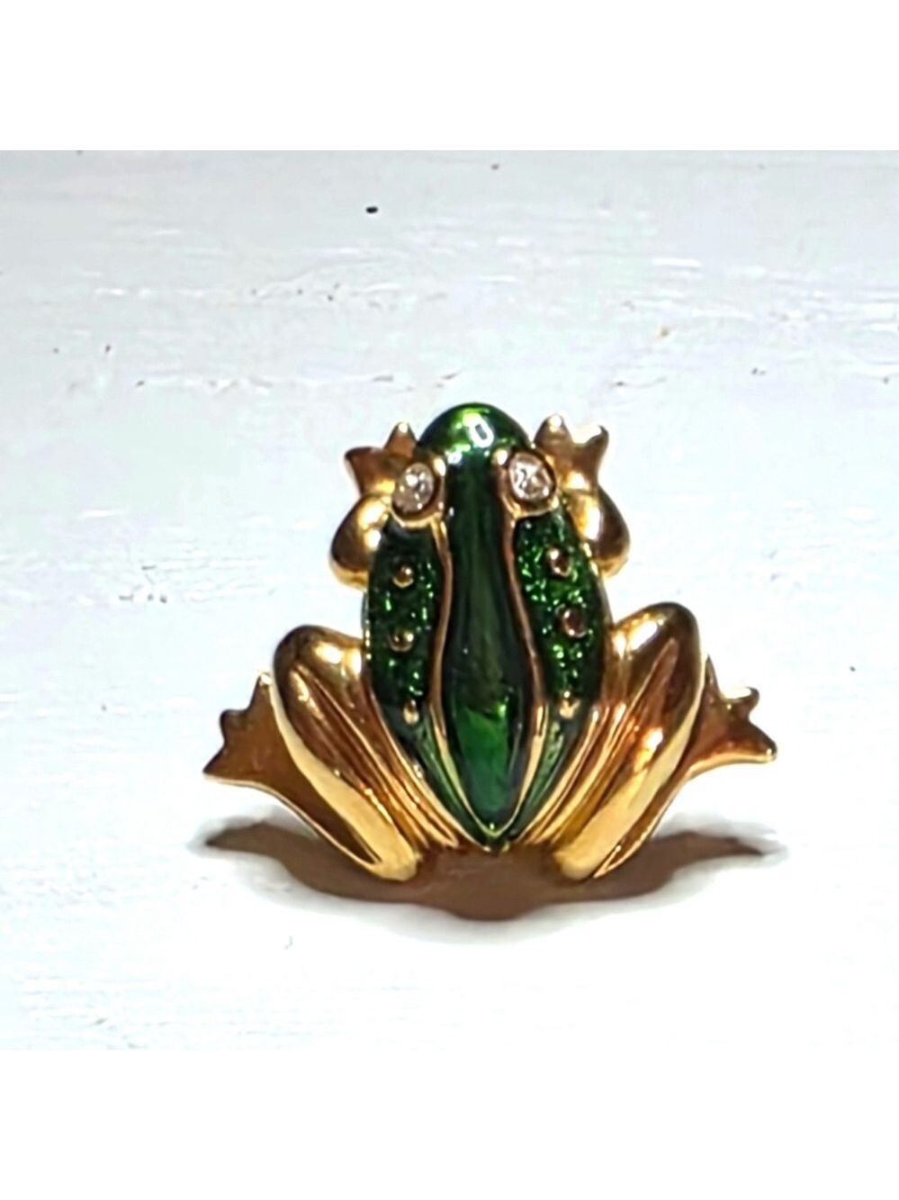 Avon Vintage Gold and Green Frog Brooch